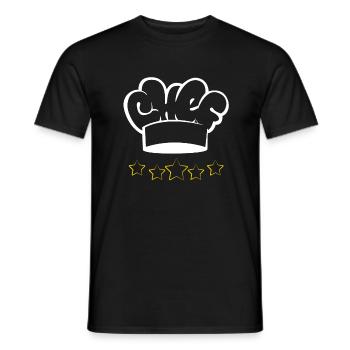 Chapeau de chef 5 étoiles Chef Chef - T-shirt homme - noir - Devant - AI Model Male 178 light (178cm)