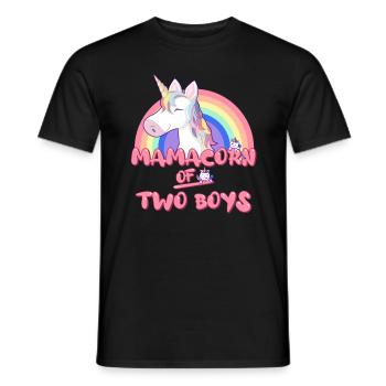 Mamacorn by Two Boys Mother Mother's Day Unicorn - Men's T-Shirt - black - Front - AI Model Male 178 light (178cm)