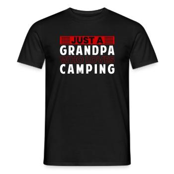 Just A Grandpa Who Loves Camping - Men's T-Shirt - black - Front - AI Model Male 178 light (178cm)