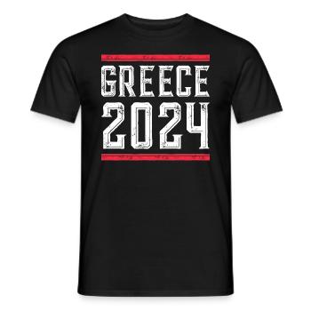 Greece 2024 Holiday - Men's T-Shirt - black - Front - AI Model Male 178 light (178cm)