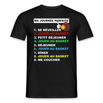 Basketball HommeJournée Parfaite Basket - T-shirt homme - noir - Devant - AI Model Male 178 light (178cm)