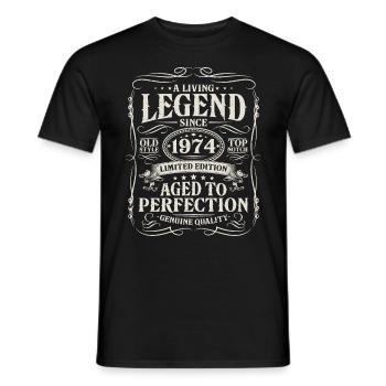 Né en 1974 Légende vivante depuis 1974 - T-shirt homme - noir - Devant - AI Model Male 178 light (178cm)