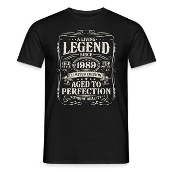 Born in 1989 Living Legend 1989 - Men's T-Shirt - black - Front - AI Model Male 178 light (178cm)