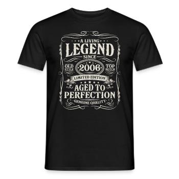 Né en 2006 Légende vivante depuis 2006 - T-shirt homme - noir - Devant - AI Model Male 178 light (178cm)