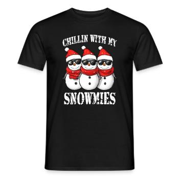 Chillin avec mes Snowmies Drôle de Noël - T-shirt homme - noir - Devant - AI Model Male 178 light (178cm)