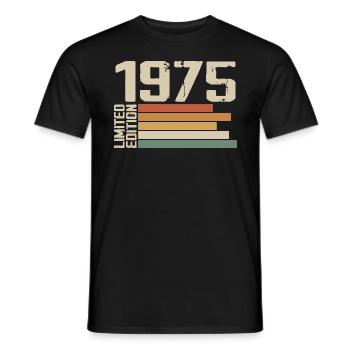 1975 Vintage - Retro 1975 Cadeau Anniversaire 1975 - T-shirt homme - noir - Devant - AI Model Male 178 light (178cm)