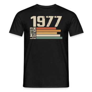 1977 Vintage - Retro 1977 Birthday Gift 1977 - Men's T-Shirt - black - Front - AI Model Male 178 light (178cm)