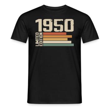 1950 Vintage - Retro 1950 Cadeau Anniversaire 1950 - T-shirt homme - noir - Devant - AI Model Male 178 light (178cm)