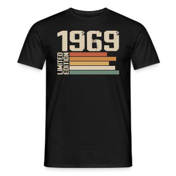 1969 Vintage - Retro 1969 Cadeau Anniversaire 1969 - T-shirt homme - noir - Devant - AI Model Male 178 light (178cm)