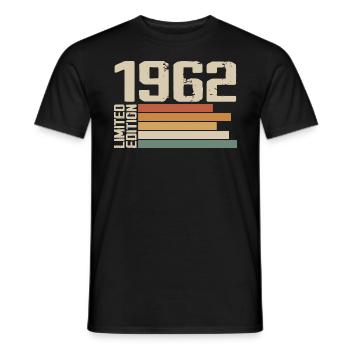 1962 Vintage - Retro 1962 Cadeau Anniversaire 1962 - T-shirt homme - noir - Devant - AI Model Male 178 light (178cm)