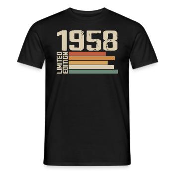 1958 Vintage - Retro 1958 Birthday Gift 1958 - Men's T-Shirt - black - Front - AI Model Male 178 light (178cm)