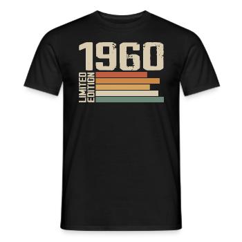 1960 Vintage - Retro 1960 Geburtstagsgeschenk 1960 - Männer T-Shirt - Schwarz - Vorne - AI Model Male 178 light (178cm)