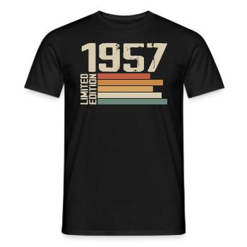 1957 Vintage - Retro 1957 Birthday Gift 1957 - Men's T-Shirt - black - Front - AI Model Male 178 light (178cm)