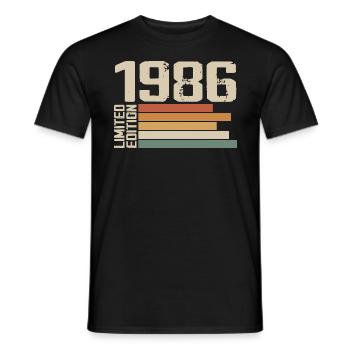 1986 Vintage - Retro 1986 Cadeau Anniversaire 1986 - T-shirt homme - noir - Devant - AI Model Male 178 light (178cm)
