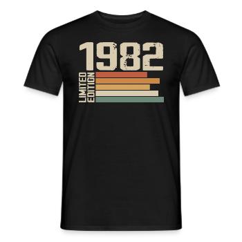 1982 Vintage - Retro 1982 Birthday Gift 1982 - Men's T-Shirt - black - Front - AI Model Male 178 light (178cm)
