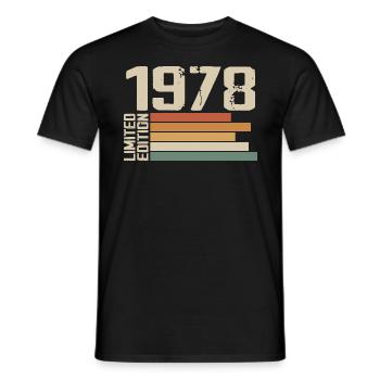 1978 Vintage - Retro 1978 Cadeau Anniversaire 1978 - T-shirt homme - noir - Devant - AI Model Male 178 light (178cm)