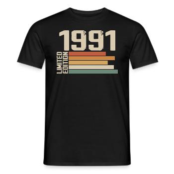 1991 Vintage - Retro 1991 Birthday Gift 1991 - Men's T-Shirt - black - Front - AI Model Male 178 light (178cm)