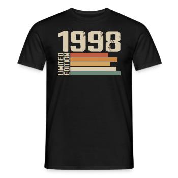 1998 Jahrgang - Retro 1998 Geburtstagsgeschenk 1998 - Männer T-Shirt - Schwarz - Vorne - AI Model Male 178 light (178cm)