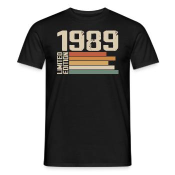 1989 Vintage - Retro 1989 Birthday Gift 1989 - Men's T-Shirt - black - Front - AI Model Male 178 light (178cm)