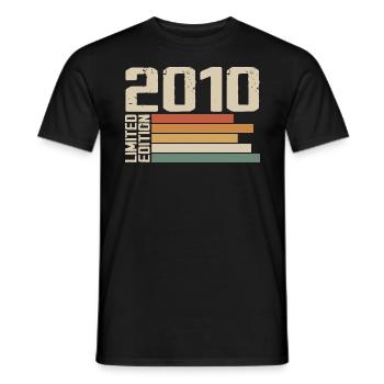 2010 Jahrgang - Retro 2010 Jubiläumsgeschenk 2010 - Männer T-Shirt - Schwarz - Vorne - AI Model Male 178 light (178cm)