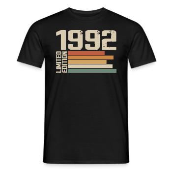 1992 Vintage - Retro 1992 Birthday Gift 1992 - Men's T-Shirt - black - Front - AI Model Male 178 light (178cm)