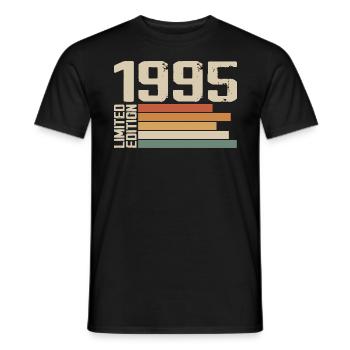 1995 Vintage - Retro 1995 Cadeau Anniversaire 1995 - T-shirt homme - noir - Devant - AI Model Male 178 light (178cm)