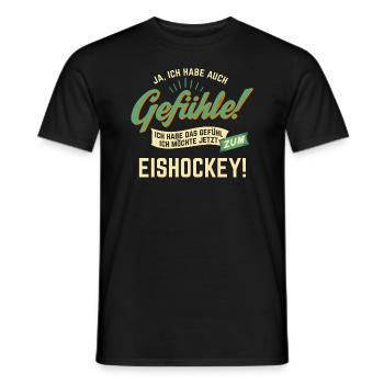 Gefuehle - ich moechte Sport - Eishockey! - - Männer T-Shirt - Schwarz - Vorne - AI Model Male 178 light (178cm)