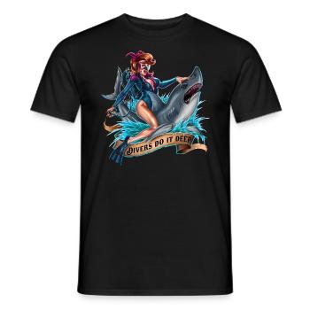 SPD - Tauchen - Divers do it deep - sexy Lady with - Männer T-Shirt - Schwarz - Vorne - AI Model Male 178 light (178cm)