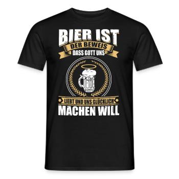 Bier ist der Beweis... - Männer T-Shirt - Schwarz - Vorne - AI Model Male 178 light (178cm)