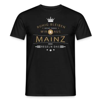 Ruhig bleiben Mainz - Männer T-Shirt - Schwarz - Vorne - AI Model Male 178 light (178cm)