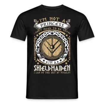 Je suis une écuyère - fr - T-shirt homme - noir - Devant - AI Model Male 178 light (178cm)