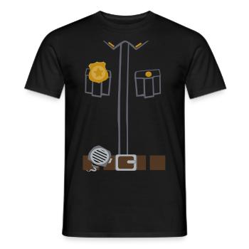 Costume de police noir - T-shirt homme - noir - Devant - AI Model Male 178 light (178cm)