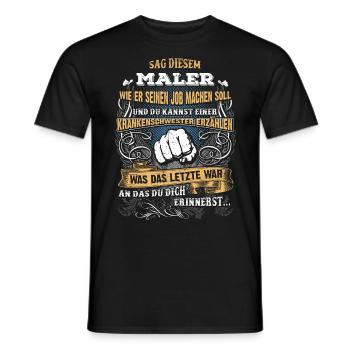 Edles Berufe-Shirt für den Maler - Männer T-Shirt - Schwarz - Vorne - AI Model Male 178 light (178cm)