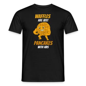 Waffeln sind nur Pfannkuchen mit Bauchmuskeln - Männer T-Shirt - Schwarz - Vorne - AI Model Male 178 light (178cm)