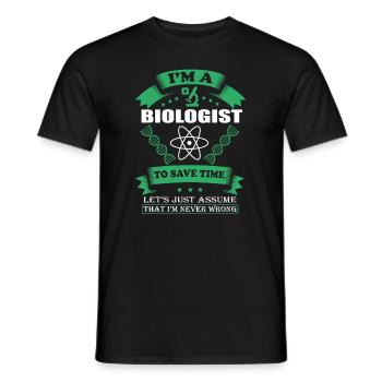 I am a biologist - Men's T-Shirt - black - Front - AI Model Male 178 light (178cm)