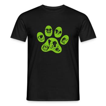Hunde Pfote -colorful edition- - Männer T-Shirt - Schwarz - Vorne - AI Model Male 178 light (178cm)