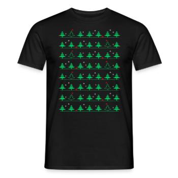 Tannenbaum Christbaum Muster Weihnachten - Männer T-Shirt - Schwarz - Vorne - AI Model Male 178 light (178cm)