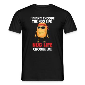 Nug Life Peanut Meme Nut Humor Gangster Gift - Men's T-Shirt - black - Front - AI Model Male 178 light (178cm)