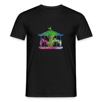 Karussell Kirmes - Männer T-Shirt - Schwarz - Vorne - AI Model Male 178 light (178cm)
