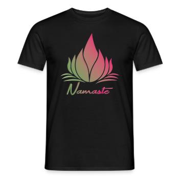Namaste Gift Relaxation Zen Hindi Yoga - Men's T-Shirt - black - Front - AI Model Male 178 light (178cm)