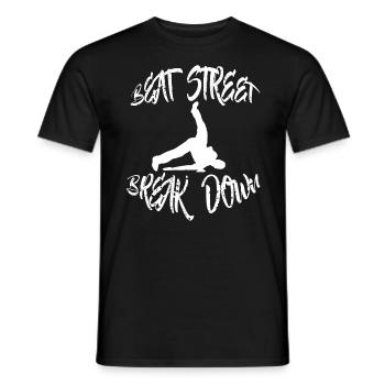 beat street break down breakdance bboy tshirt - Männer T-Shirt - Schwarz - Vorne - AI Model Male 178 light (178cm)