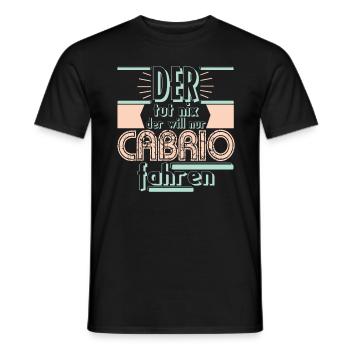 Convertible driving woman convertible car gift - Men's T-Shirt - black - Front - AI Model Male 178 light (178cm)
