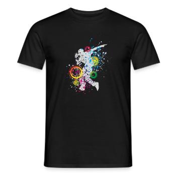 Jupe haut breakdance - T-shirt homme - noir - Devant - AI Model Male 178 light (178cm)