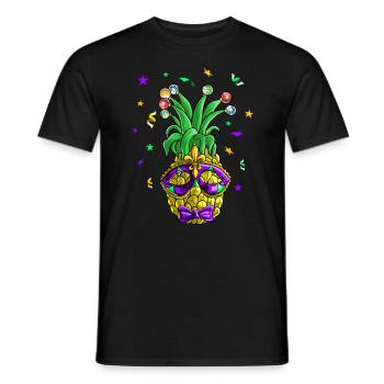 PineApple Mardi Gras - T-shirt homme - noir - Devant - AI Model Male 178 light (178cm)