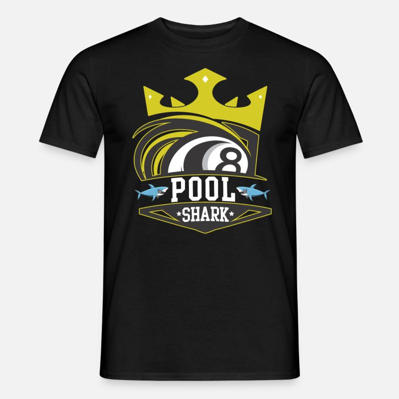 Billardpool - Poolhai - Männer T-Shirt - Schwarz