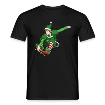 Christmas Skater Elf - Männer T-Shirt - Schwarz - Vorne - AI Model Male 178 light (178cm)