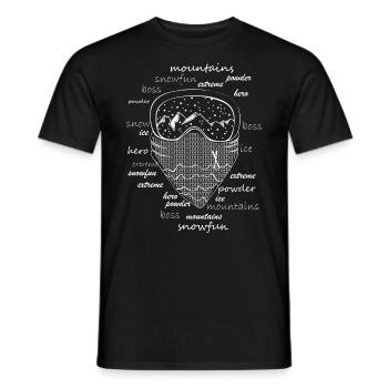 SKI - BLICK - WEISS - Männer T-Shirt - Schwarz - Vorne - AI Model Male 178 light (178cm)