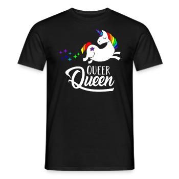 Queer Queen LGBT Unicorn Einhorn Pride Schwule - Männer T-Shirt - Schwarz - Vorne - AI Model Male 178 light (178cm)