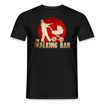 The walking Dad Kinderwagen Papa Zombie Vater - Men's T-Shirt - black - Front - AI Model Male 178 light (178cm)