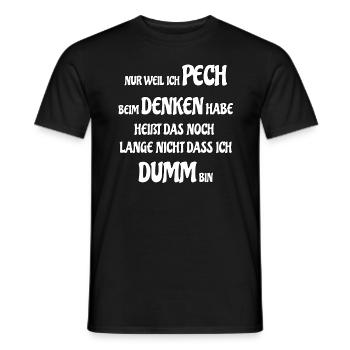 Ich habe Pech beim Denken - Männer T-Shirt - Schwarz - Vorne - AI Model Male 178 light (178cm)